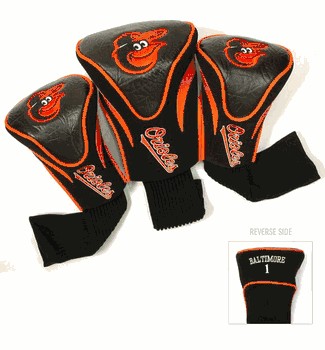 Baltimore Orioles Golf  Head Covers, 3 Pack
