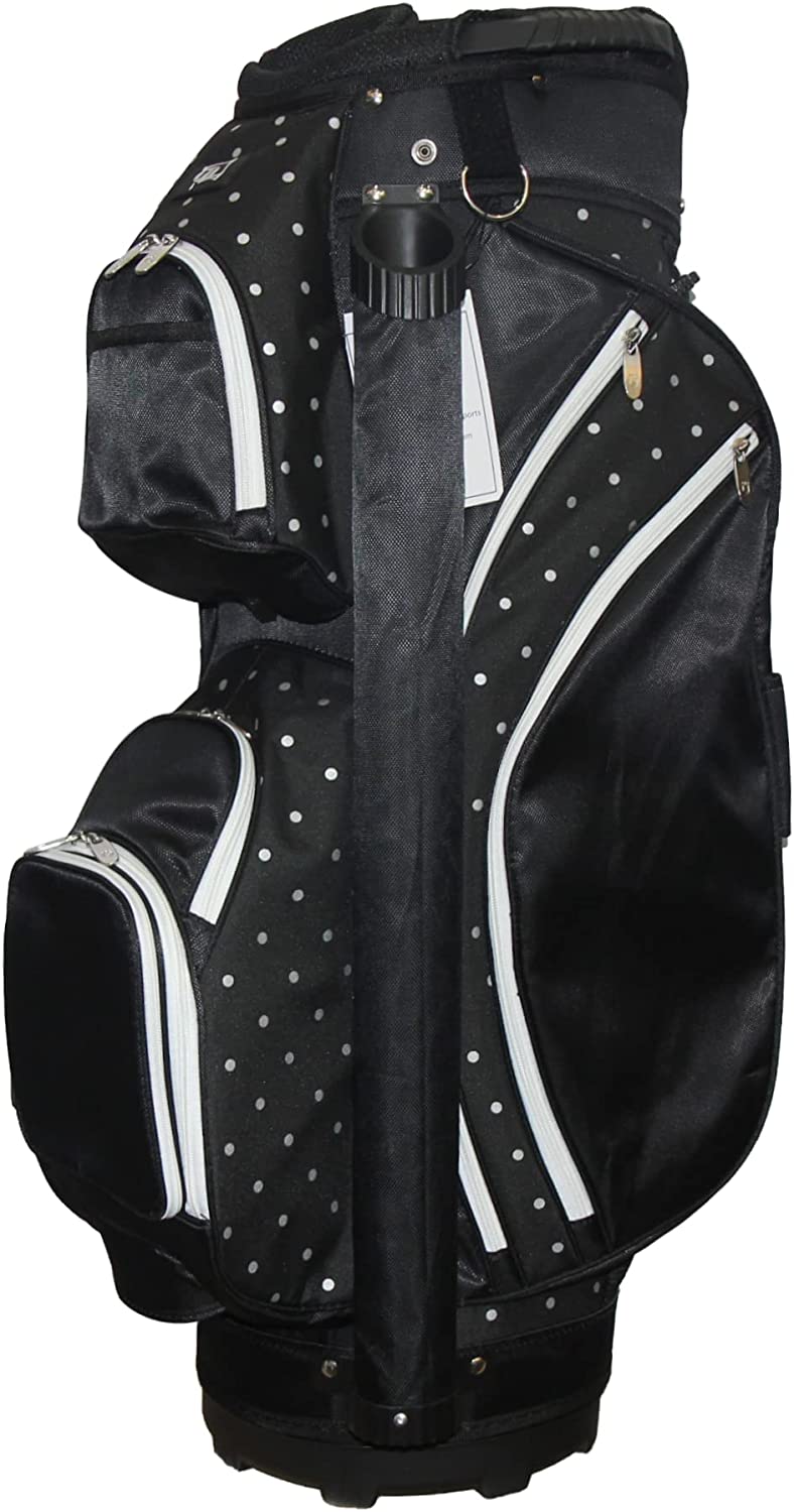 RJ Sports Bliss 14 Way Divider Top Ladies Deluxe Cart Bag  Polk A Dot