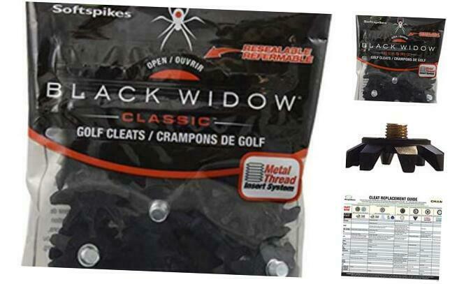 Soft Spikes Black Widow Metal Thread Golf Spikes, 22 Count